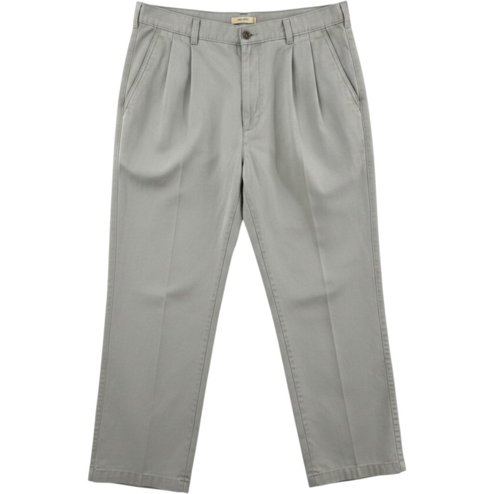 George Mens Pleated Chino Pants Gray Sidewalk 38x32